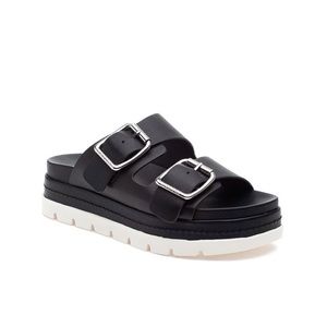 NWB, J/Slides Bolo Black Leather Sandals